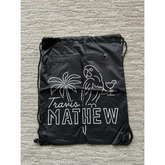 Travis Mathew Black Drawstring Backpack New - Picture 1 of 3